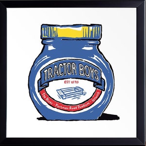 Stampa artistica "Foodie" dell'Ipswich Town FC - Stampa murale umoristica sul Blues, presentata dai Tractor Boys. Un regalo per i tifosi del Portman Road Football!