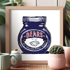 Bristol Bears Rugby Foodie - Stampa artistica - Regalo umoristico a tema rugby - Regalo Bristol Bears RFC allo stadio Ashton Gate.