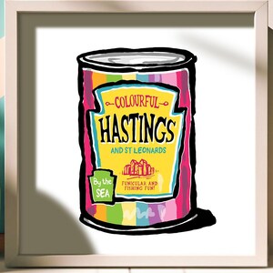 Stampa artistica "Hastings Foodie" - 6 soggetti! Stampa artistica da parete firmata, perfetta per la cucina: il regalo perfetto per Hastings!