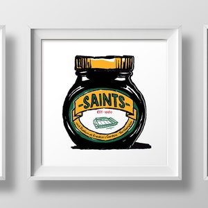 Northampton Saints Rugby Foodie! - Stampa artistica - Regalo umoristico di rugby - Northampton RFC presenta il regalo Jimmies Rugby Franklin's Gardens