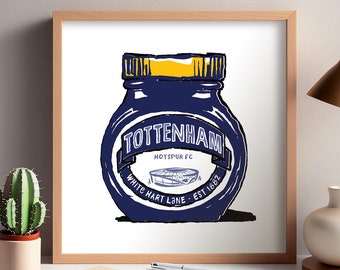 Tottenham Hotspur FC Foodie Art Prints - 4 Designs - Spurs Geschenk, THFC present, White Hart Lane, Glory Glory Tottenham Hotspur