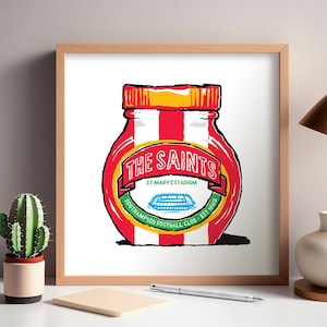 Stampe artistiche a tema culinario del Southampton FC - 3 design - Arte murale umoristica - I Saints presentano, regalo del Southampton Football Club.