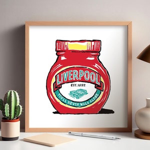 Stampe artistiche gastronomiche del Liverpool Football Club - 5 design - Arte murale umoristica - Regalo dei Reds, regalo del Liverpool FC, LFC, This is Anfield.