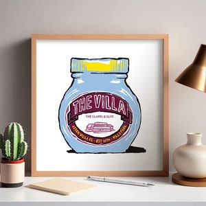 Stampe gastronomiche dell'Aston Villa Football Club! - 4 design - Stampe artistiche umoristiche - Regalo Aston Villa, Claret e Blue, Villa Park.