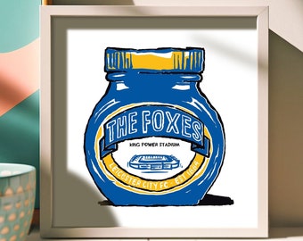 Leicester City FC Foodie Art Prints - 4 Fun Designs - Humourous wall art - The Foxes present, Leicester City Football Club gift.