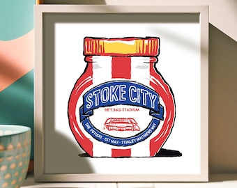 Stoke City FC Foodie Art Prints - 3 designs - Humourous Wall Art - SCFC,  The Potters gift, Bet365 Stadium, Stoke City Football Club present