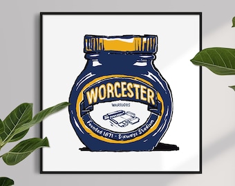 Worcester Warriors Rugby Foodie! - Fine Art Print -  Humourous Rugby Gift - Sixways Stadium Worcester RFC gift Warriors Rugby present