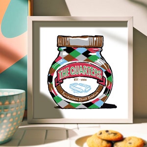 Harlequins Rugby Foodie - Stampa artistica - Regalo umoristico di rugby - Twickenham Stoop Quins Gift The Quarters Present Harlequins RFC