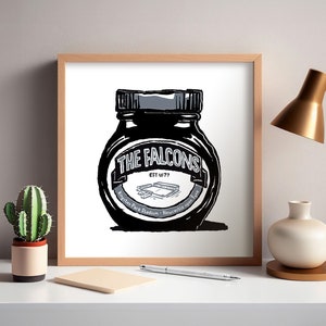 Newcastle Falcons Rugby Foodie Fine Art Print Humorous Rugby Gift Kingston Park Newcastle RFC gift Falcons Rugby present image 1