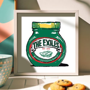 London Irish Rugby Foodie - Stampa artistica - Regalo umoristico a tema rugby - Brentford Community Stadium The Exiles Gift London Irish Rugby presenta