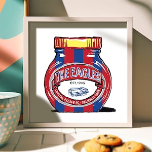 Láminas artísticas gastronómicas del Crystal Palace FC: 4 diseños, arte mural divertido, regalo del Palace, CPFC, The Eagles, Selhurst Park, regalo del CPFC