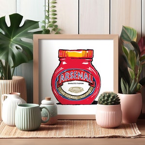 Arsenal Football Club Foodie Prints 6 Designs Humorous Fine Art Gunners gift, Emirates Stadium, AFC Present. image 7