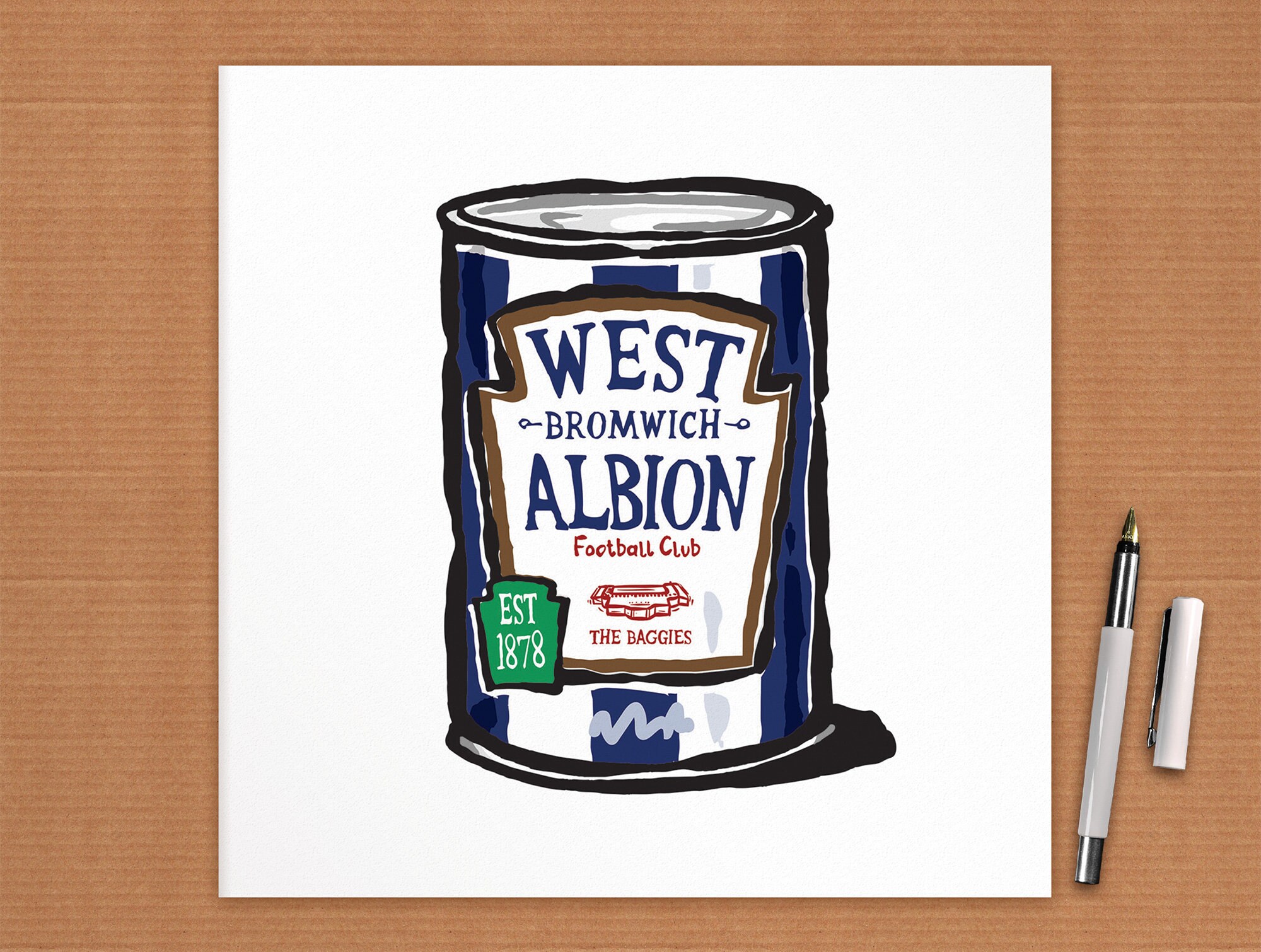 West Bromwich Albion FC Art Print Beans West Brom the Etsy UK