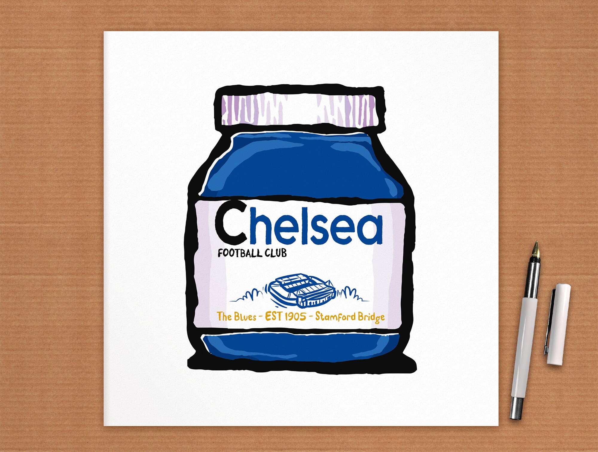 Chelsea FC Art Print Nutty CFC the Blues Stamford 