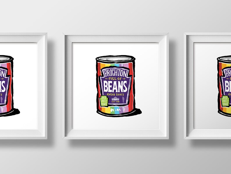 Brighton & Hove Beans Art Print 2 Styles a great Brighton and Hove Gift, Brighton Present image 6