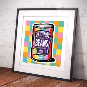 Brighton & Hove Beans Art Print 2 Styles a great Brighton and Hove Gift, Brighton Present image 7