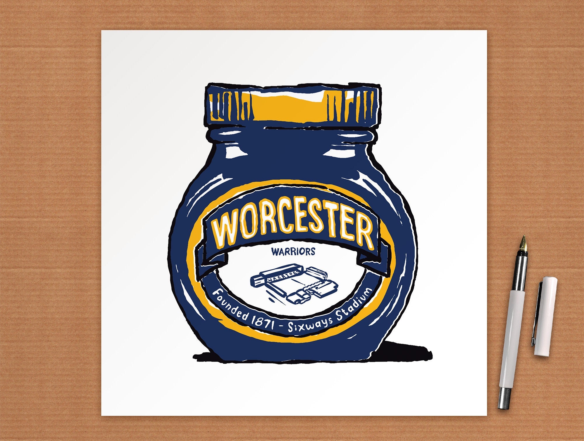 Buy Worcester Warriors Rugby Marmite Fine Art Print Foodie Online in India 