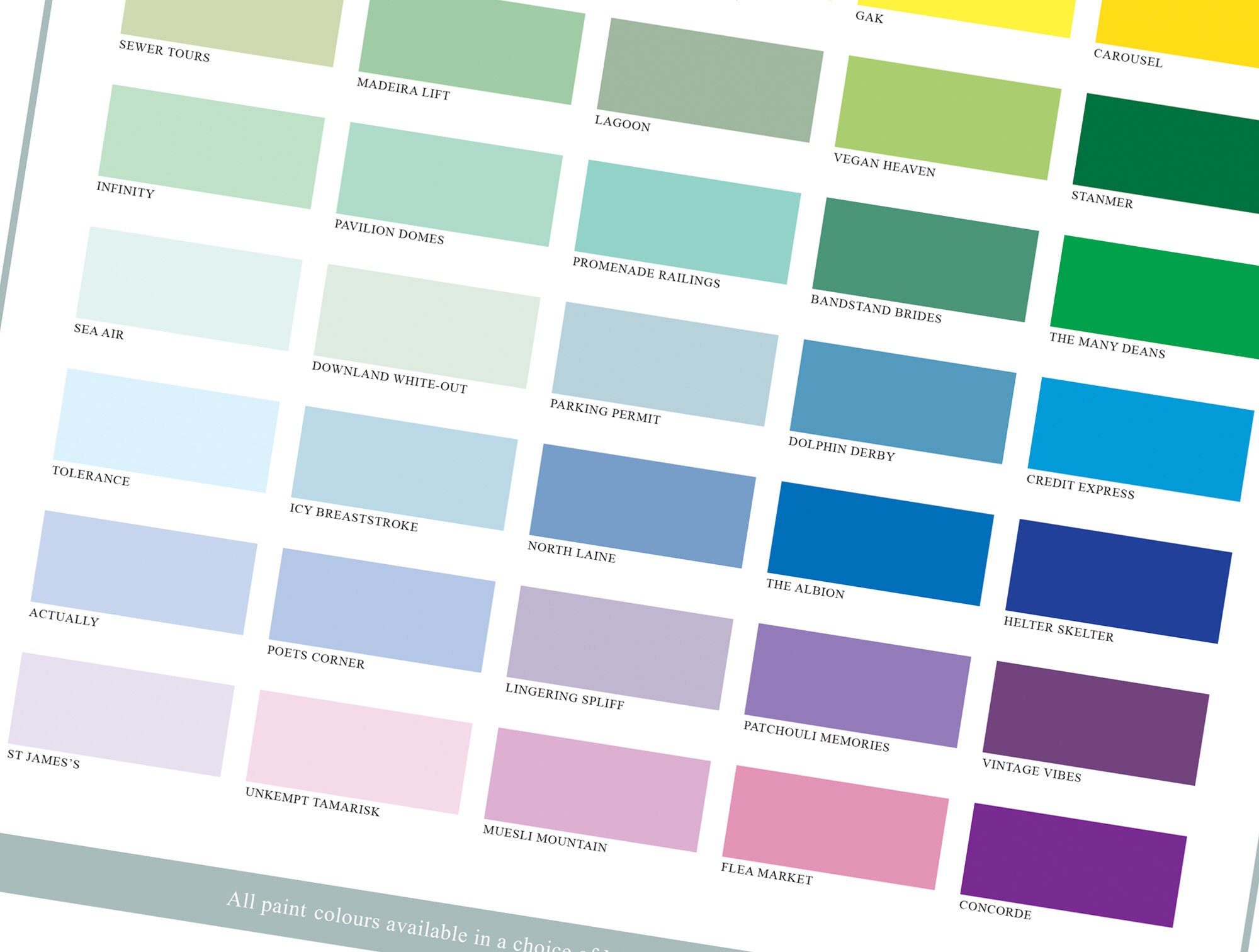 Brighton and Hove Art Print: Paint Color Chart Poster, Signed - Etsy