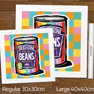 Brighton & Hove Beans Art Print 2 Styles a great Brighton and Hove Gift, Brighton Present image 2