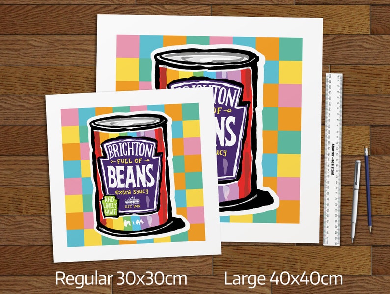 Brighton & Hove Beans Art Print 2 Styles a great Brighton and Hove Gift, Brighton Present image 2