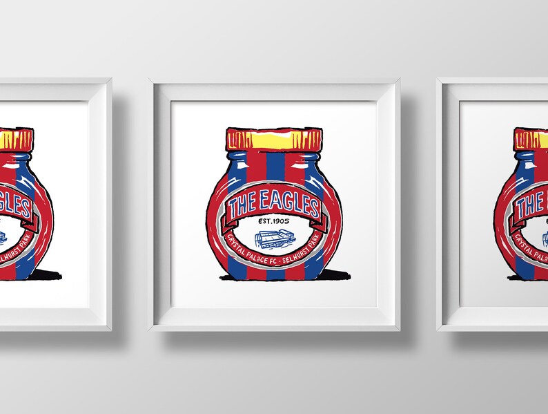 Crystal Palace FC Foodie Kunstdruck 4 Designs Humorvolle Wandkunst Der