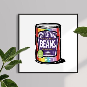 Brighton & Hove Beans Art Print 2 Styles a great Brighton and Hove Gift, Brighton Present image 3