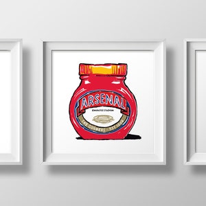 Arsenal Football Club Foodie Prints 6 Designs Humorous Fine Art Gunners gift, Emirates Stadium, AFC Present. image 8