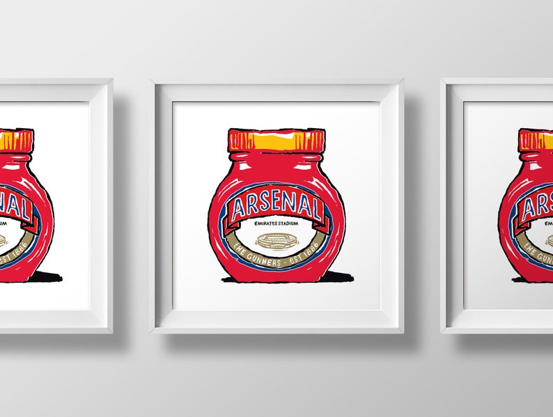 Arsenal Football Club Foodie Prints 6 Designs Humorous Fine Art Gunners gift, Emirates Stadium, AFC Present. image 8