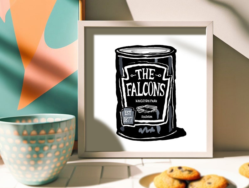 Newcastle Falcons Rugby Foodie Fine Art Print Humorous Rugby Gift Kingston Park Newcastle RFC gift Falcons Rugby present Beans