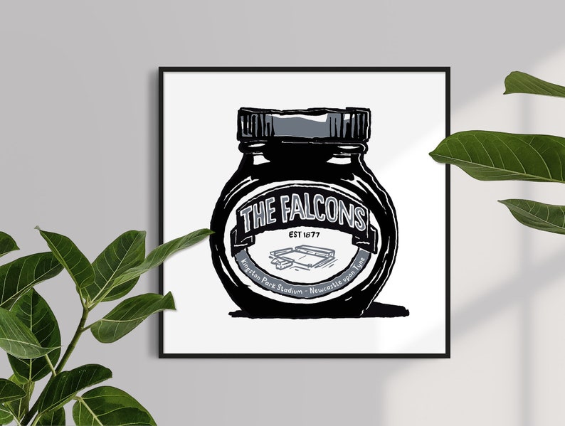 Newcastle Falcons Rugby Foodie Fine Art Print Humorous Rugby Gift Kingston Park Newcastle RFC gift Falcons Rugby present Marmite