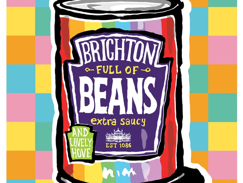 Brighton & Hove Beans Art Print 2 Styles a great Brighton and Hove Gift, Brighton Present image 5