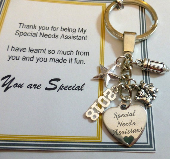 Thank you Gift SEN Best Special Needs Assistant Key ring Bag Charm Gift card 
