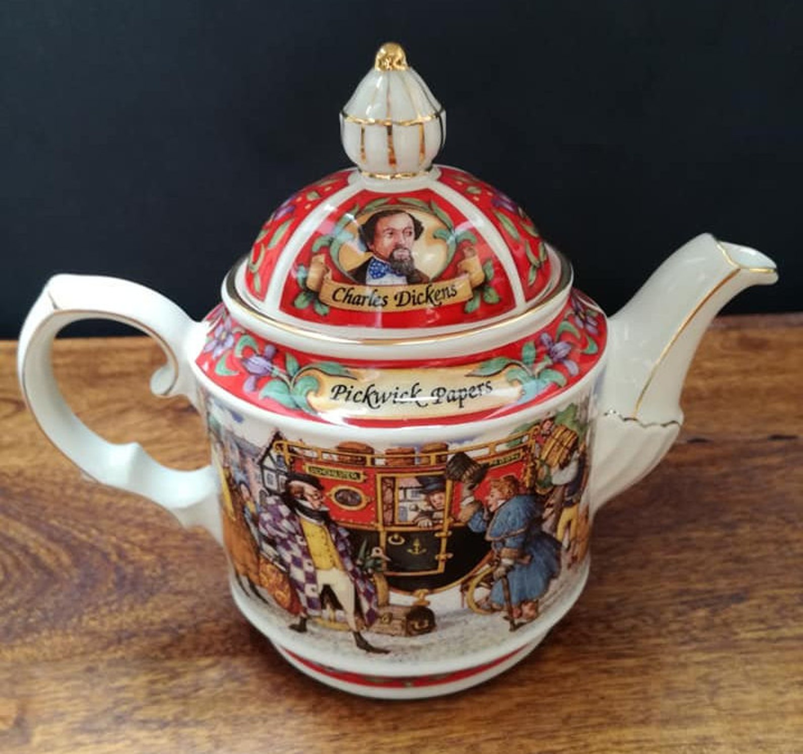 Beautiful James Sadler Pickwick Papers Charles Dickens Teapot Etsy