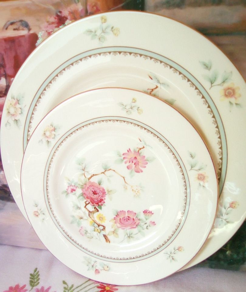 Royal Kent china Pink Floral Plates Dinner Plates Salad Etsy