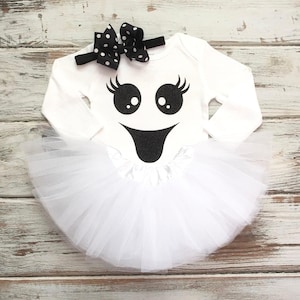 Ghost 1st Birthday Girl Outfit- Ghost Face Shirt- Halloween First Birthday Outfit Girl- Ghost Face Costume Baby Infant- 1st Birthday Tutu