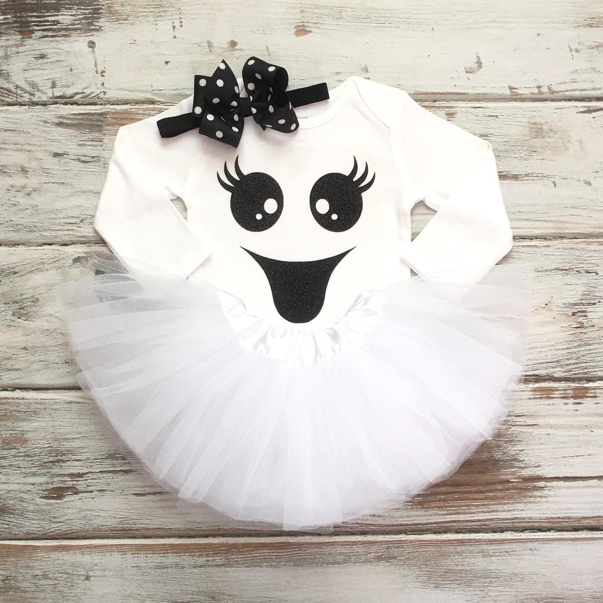 Ghost 1st Birthday Girl Outfit- Ghost Face Shirt- Halloween First Birthday Outfit Girl- Ghost Face Costume Baby Infant- 1st Birthday Tutu