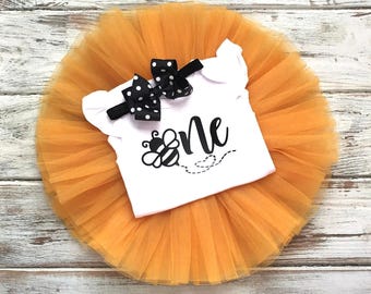 First Bee Day Outfit, My 1st Bee Day Outfit Girl, 1st Bee Day Shirt, 1st Birthday Girl Outfit, Bee-Day Girl, Mustard Yellow Tutu Skirt