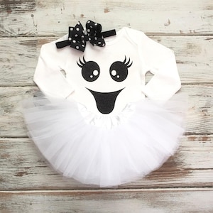Ghost 1st Birthday Girl Outfit- Ghost Face Shirt- Halloween First Birthday Outfit Girl- Ghost Face Costume Baby Infant- 1st Birthday Tutu