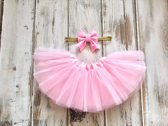 Pink and Gold Baby Tutu and Headband Set 1st Birthday Tutu | Etsy