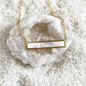 Mother of Pearl Bar Necklace