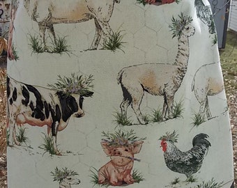 Clothespin bag, farm animals