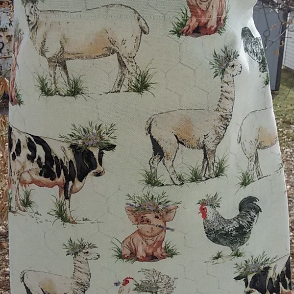 Clothespin bag, farm animals
