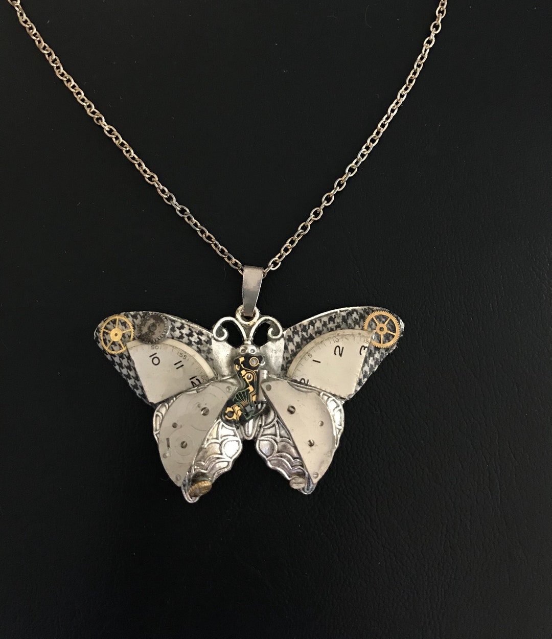 Steampunk Necklace, Steampunk Butterfly Necklace, With Vintage ...