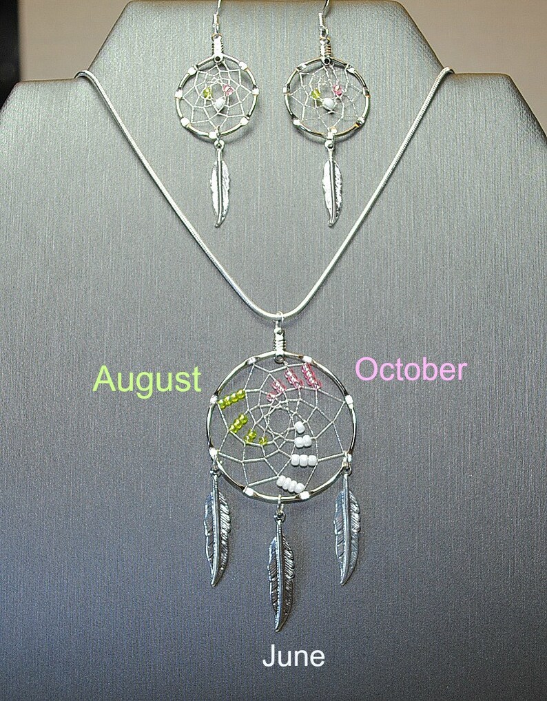 Silver Dream Catcher Necklace and Earrings made with Etsy