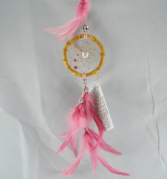 Small Breast Cancer Awareness Dreamcatcher With Pink Beads And Etsy