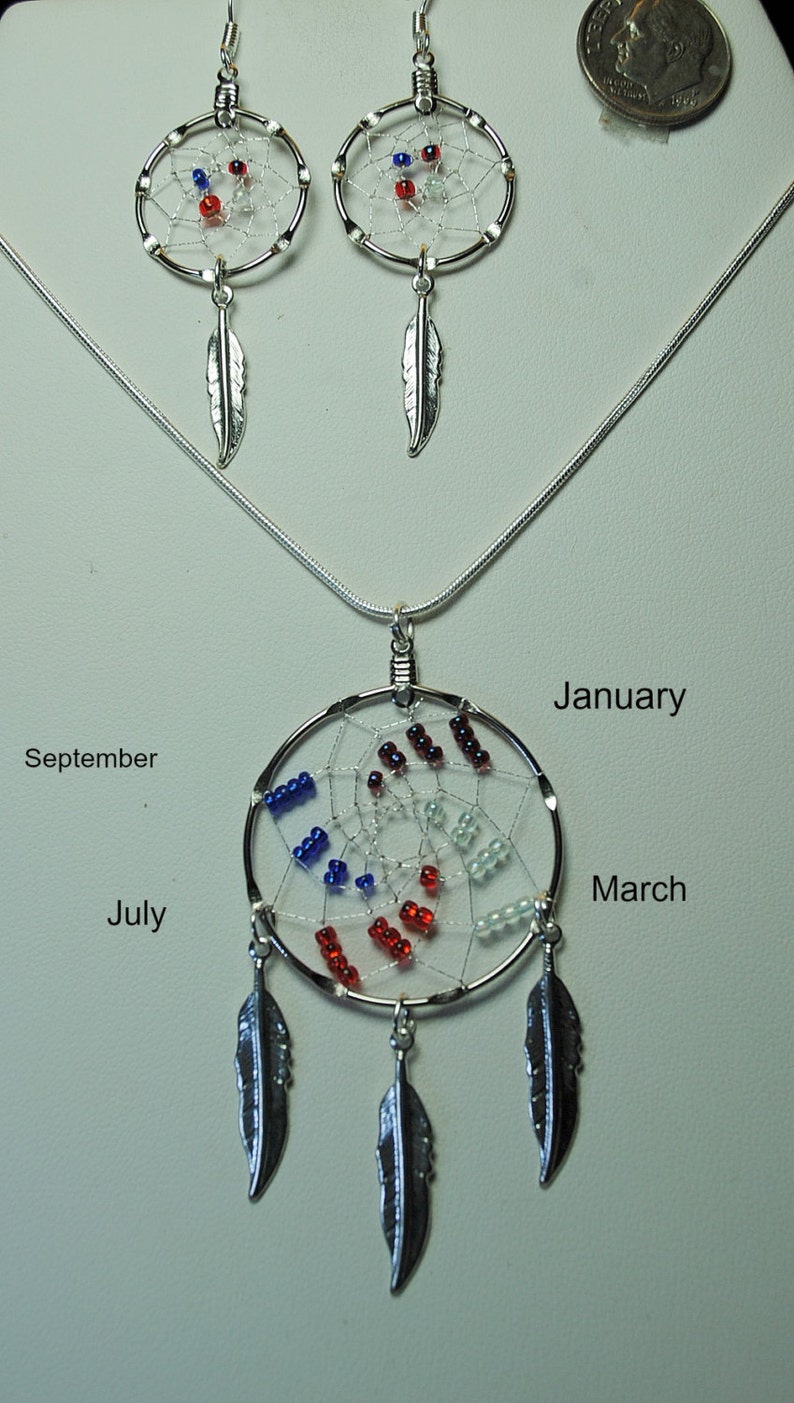 Silver Dream Catcher Necklace and Earrings made with Etsy