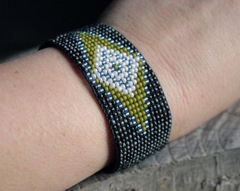 native style Bracelet, bead loom Bracelet, Beaded bracelet, SEED BEAD bracelet, geometric motive, Beadwork men unisex women, boho bracelet