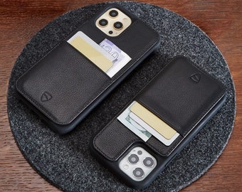 iPhone 13 Pro Vaultskin ETON ARMOUR Handyhülle und Geldbeutel. Schutzhülle aus echtem Leder