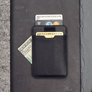 CHELSEA Cartera delgada con funda para tarjetas con protección RFID, diseño de tarjetero ultrafino