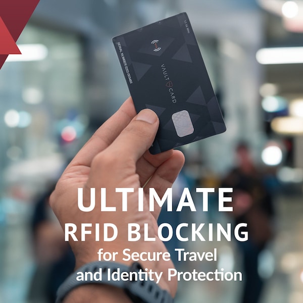 VAULTCARD - RFID Blocking and Jamming Credit Card Protection      for your wallet and passport / NFC Security